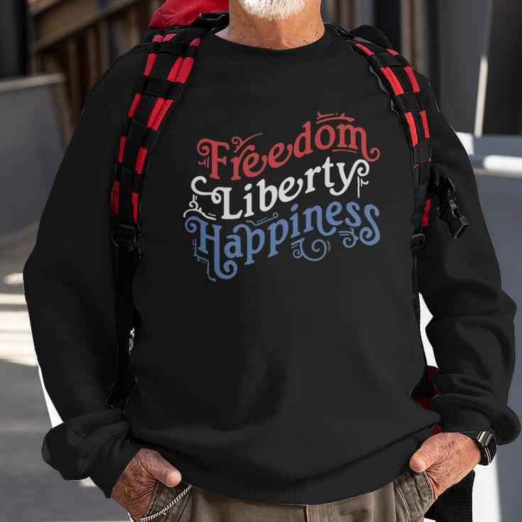 Freedom Liberty Happiness Red White And Blue Sweatshirt Gifts for Old Men