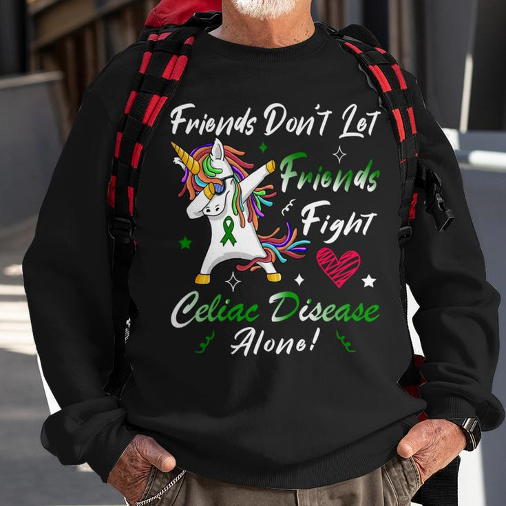Friends Dont Let Friends Fight Celiac Disease Alone Unicorn Green Ribbon Celiac Disease Celiac Disease Awareness Sweatshirt Gifts for Old Men