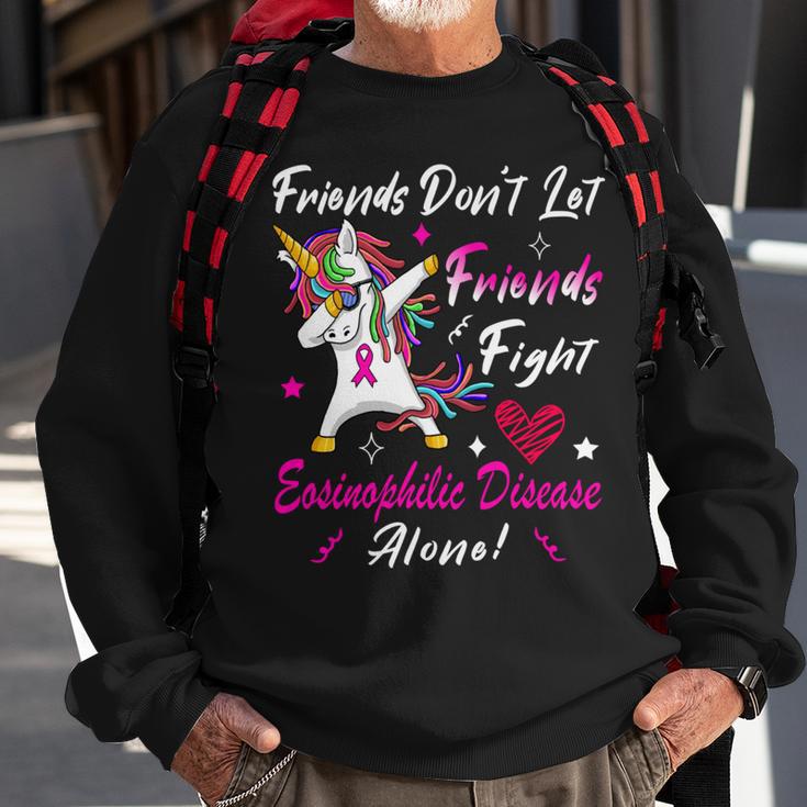 Friends Dont Let Friends Fight Eosinophilic Disease Alone Pink Ribbon Eosinophilic Disease Eosinophilic Disease Awareness Sweatshirt Gifts for Old Men