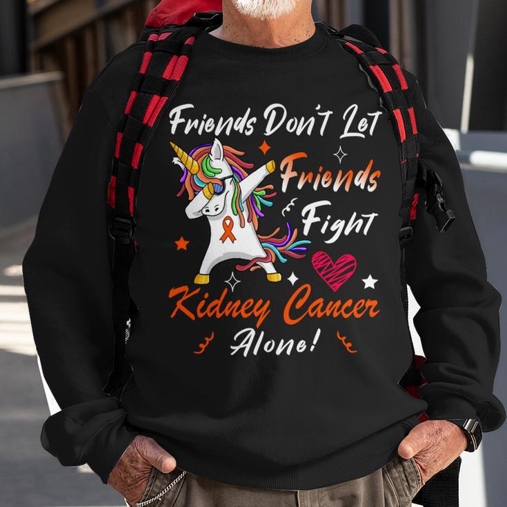 Friends Dont Let Friends Fight Kidney Cancer Alone Unicorn Orange Ribbon Kidney Cancer Kidney Cancer Awareness Sweatshirt Gifts for Old Men