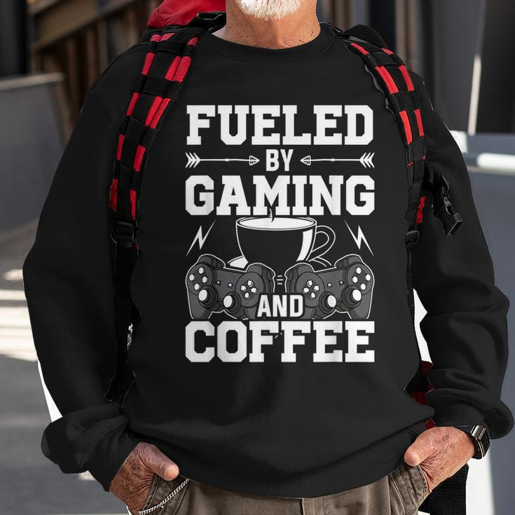 Fueled By Gaming And Coffee Video Gamer Gaming Sweatshirt Gifts for Old Men
