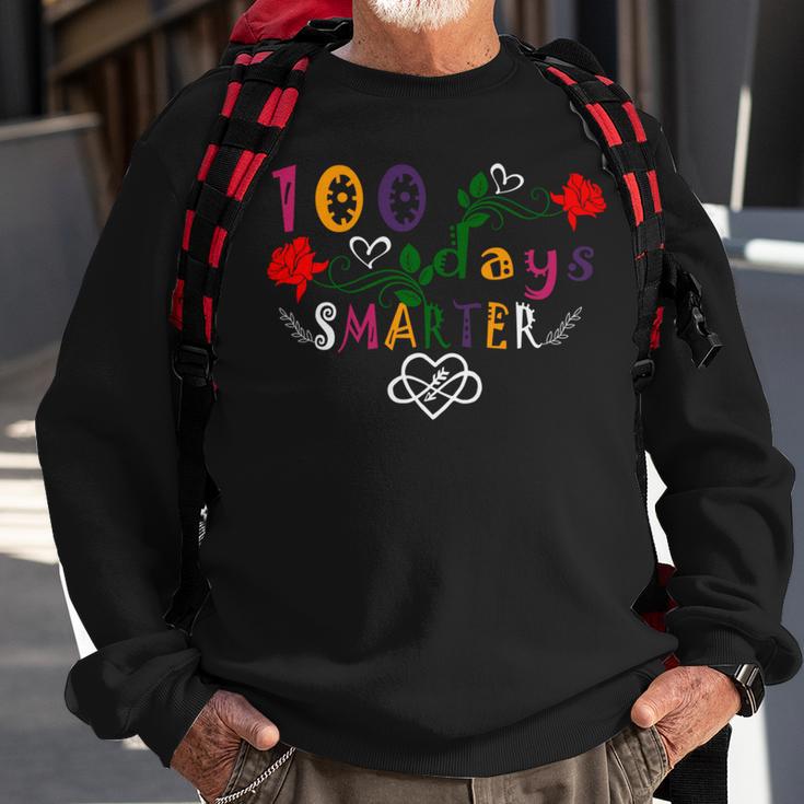 Funny 100 Days Smarter Shirt Happy 100Th Day Of School Gifts Sweatshirt Gifts for Old Men