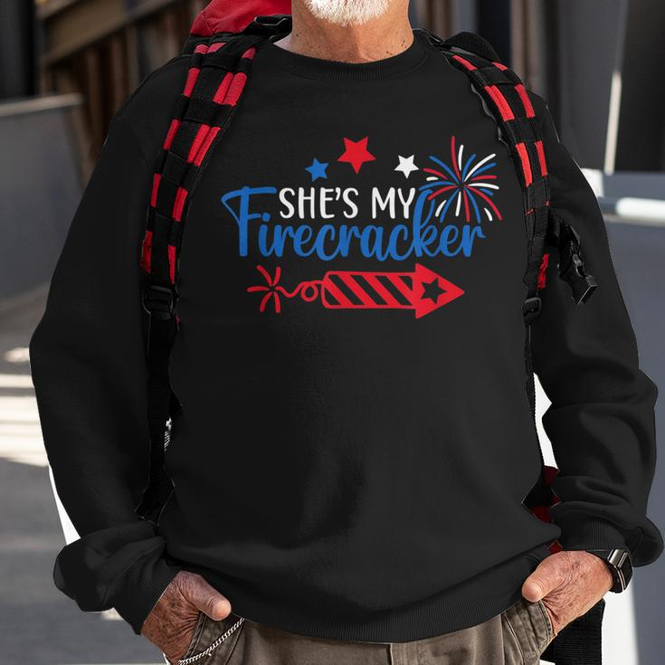 Funny 4Th Of July She Is My Firework Patriotic Us Couples Sweatshirt Gifts for Old Men