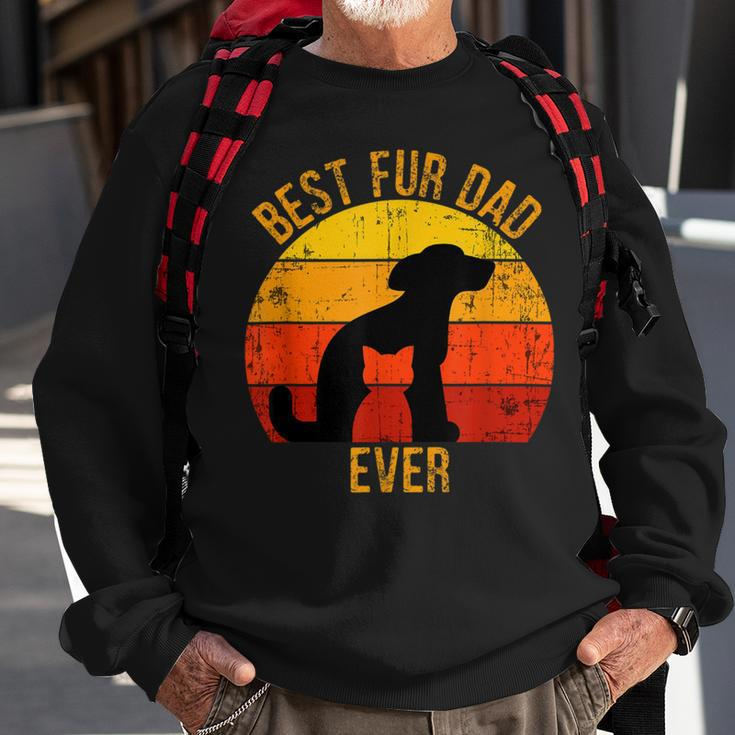 Funny Best Fur Dad Ever Vintage Retro Dog Cat Owner Sweatshirt Gifts for Old Men