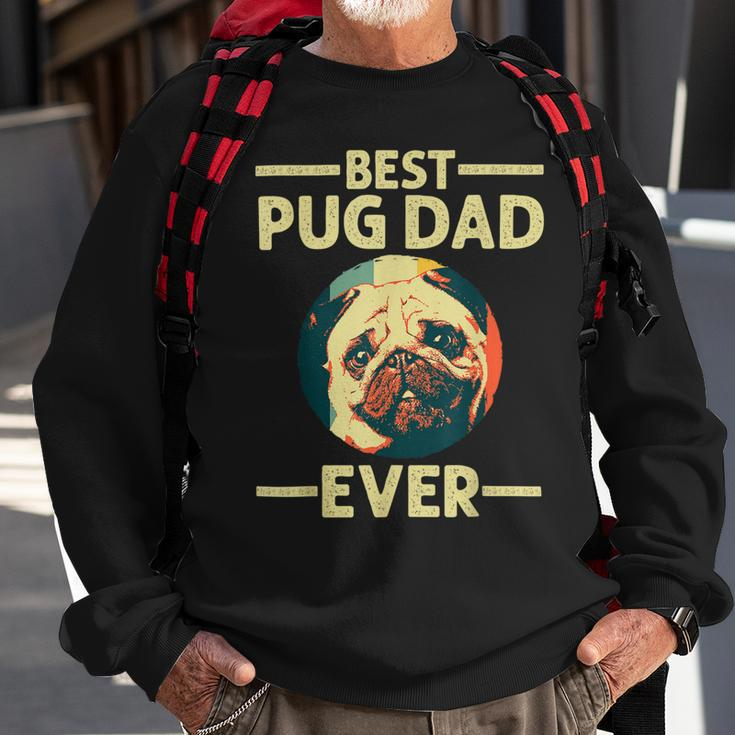 Funny Best Pug Dad Ever Art For Pug Dog Pet Lover Daddy Sweatshirt Gifts for Old Men