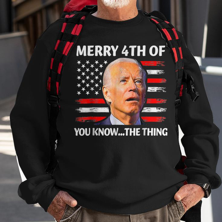 Funny Biden Confused Merry Happy 4Th Of You Know The Thing Sweatshirt Gifts for Old Men