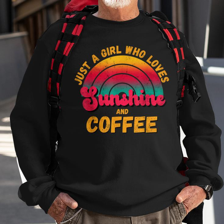 Funny Coffee Just A Girl Who Loves Sunshine And Coffee Sweatshirt Gifts for Old Men
