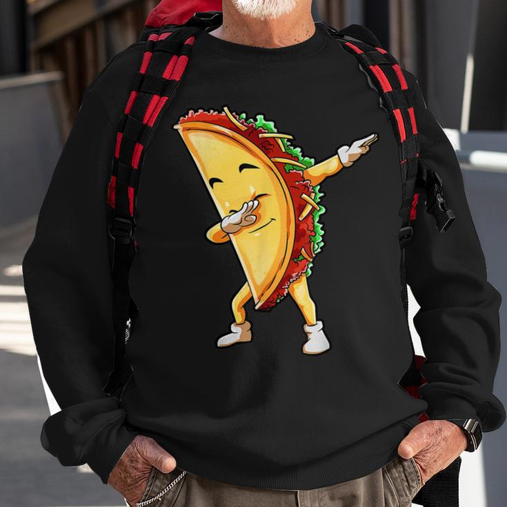 Funny Dabbing Taco Cinco De May Mexican Food Sweatshirt Gifts for Old Men