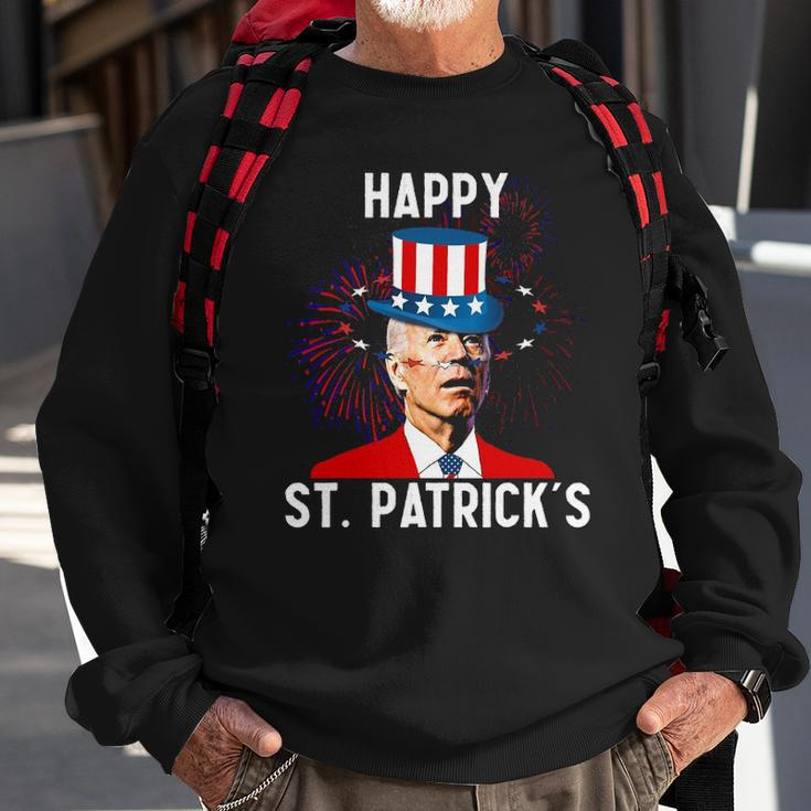 Funny Joe Biden Confused St Patricks Day For Fourth Of July Sweatshirt Gifts for Old Men