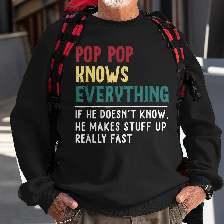 Funny Pop Pop Know Everything Fathers Day Gift For Grandpa Sweatshirt Gifts for Old Men