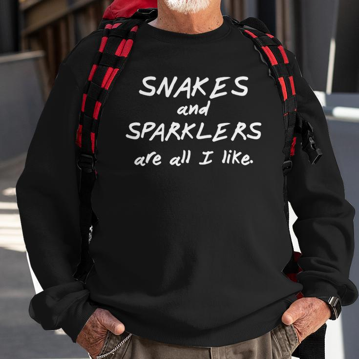 Funny Snakes And Sparklers All I Like 4Th Of July Sweatshirt Gifts for Old Men