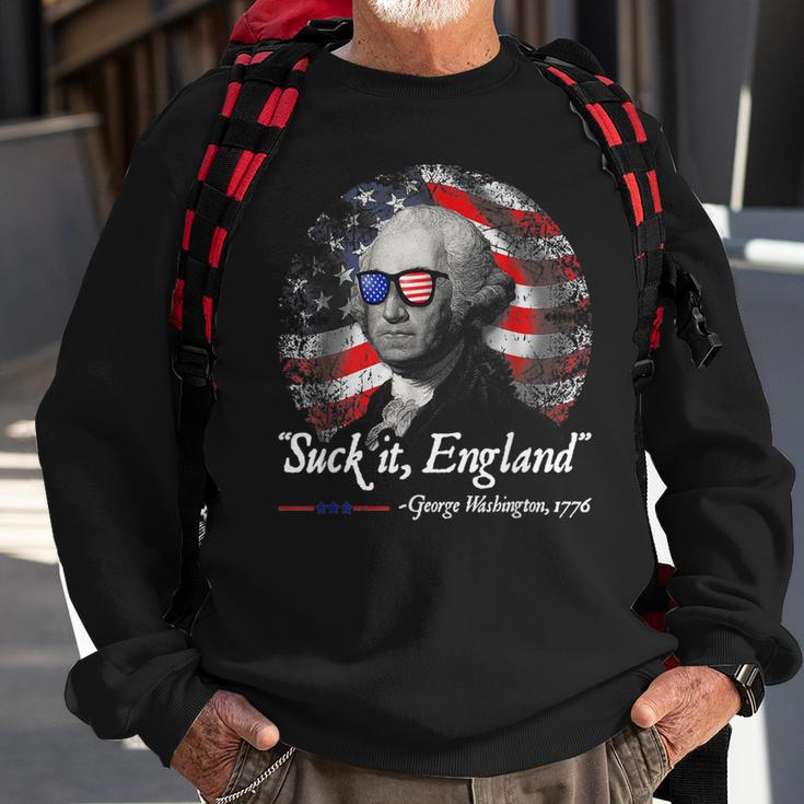 Funny Suck It England 4Th Of July George Washington Sweatshirt Gifts for Old Men