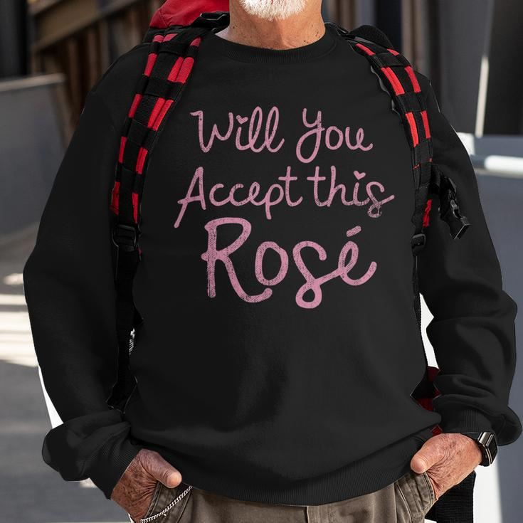 Funny Will You Accept This Rose Ladies Designer Sweatshirt Gifts for Old Men