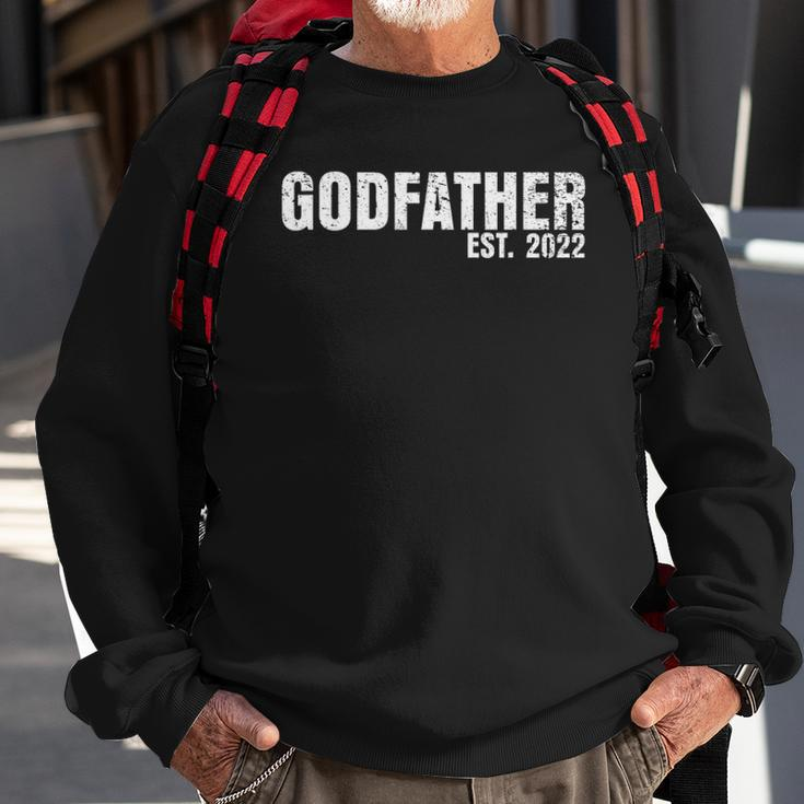 Godfather Est 2022 Fathers Day God Dad Announcement Reveal Sweatshirt Gifts for Old Men