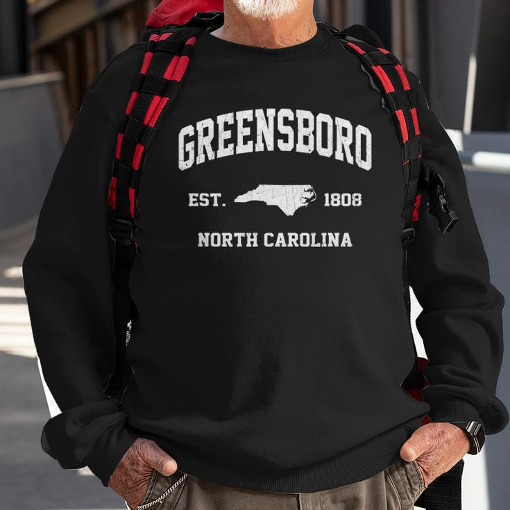 Greensboro North Carolina Nc Vintage State Athletic Style Sweatshirt Gifts for Old Men