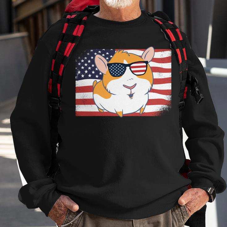 Guinea Pig Dad & Mom American Flag 4Th Of July Usa Funny Sweatshirt Gifts for Old Men