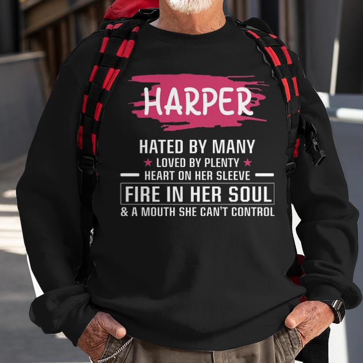 Harper Name Gift Harper Hated By Many Loved By Plenty Heart On Her Sleeve Sweatshirt Gifts for Old Men