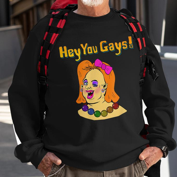 Hey You Gays Hey You Guys Sloth In Drag Funny Gay Pride Sweatshirt Gifts for Old Men