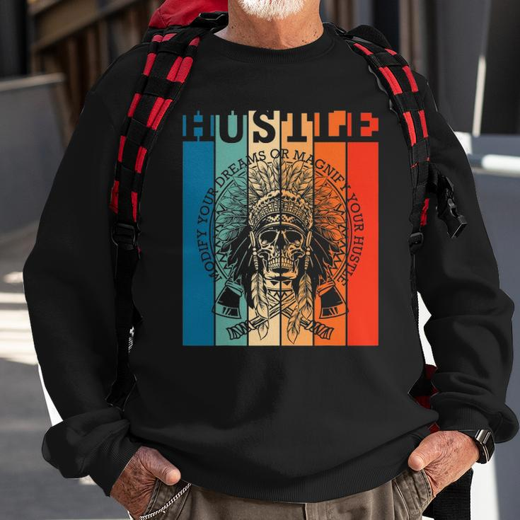 Hustle Retro Native American Indian Hip Hop Music Lover Gift Sweatshirt Gifts for Old Men