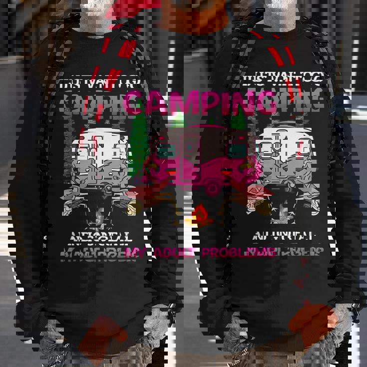 I Just Want To Go Camping Flamingo Camping Sweatshirt Gifts for Old Men I Just Want To Go Camping Flamingo Camping Sweatshirt Gifts for Old Men