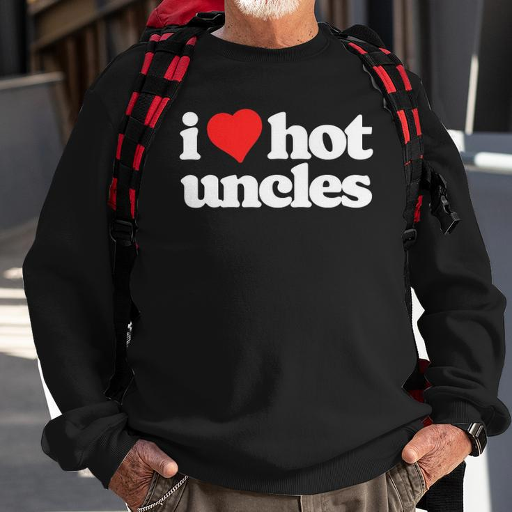 I Love Hot Uncles Funny 80S Vintage Minimalist Heart Sweatshirt Gifts for Old Men