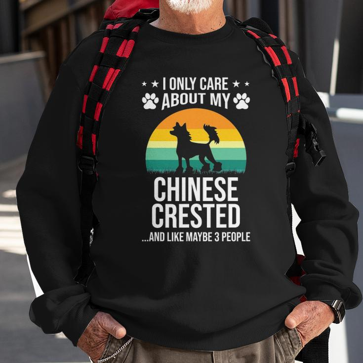 I Only Care About My Chinese Crested Dog Lover Sweatshirt Gifts for Old Men