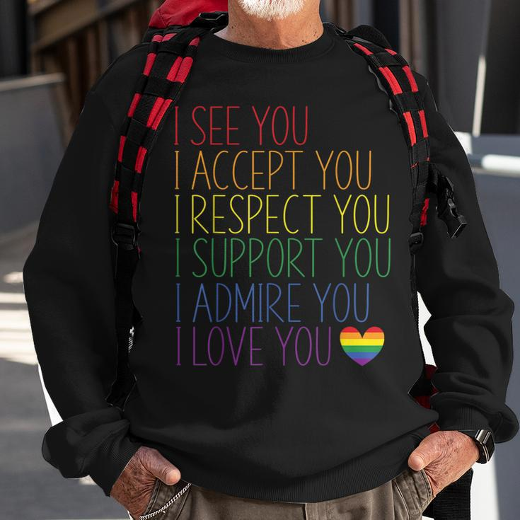 I See Accept Respect Support Admire Love You Lgbtq V2 Sweatshirt Gifts for Old Men