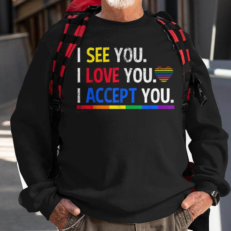 I See I Love You I Accept You Lgbtq Ally Gay Pride Sweatshirt Gifts for Old Men