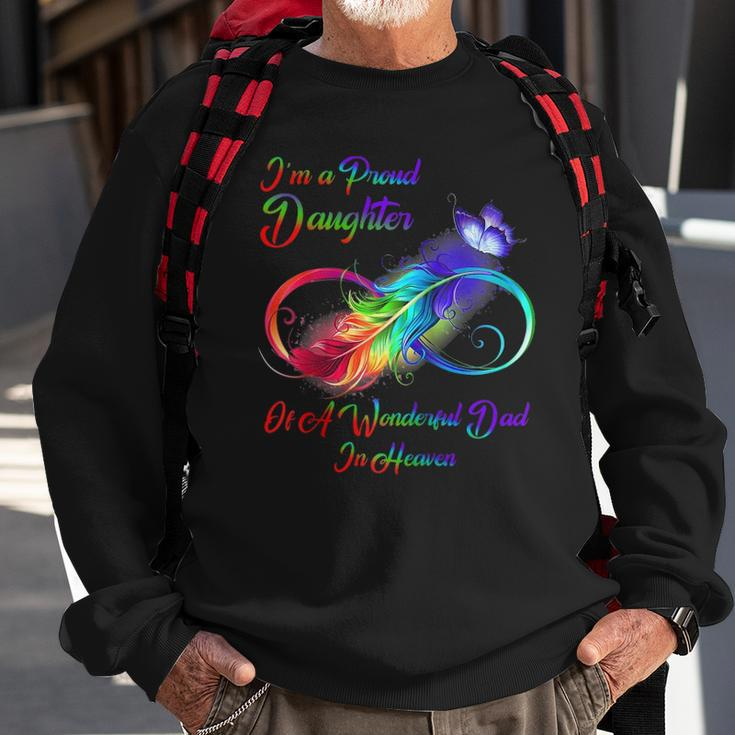 Im A Proud Daughter Of A Wonderful Dad In Heaven Gifts Raglan Baseball Sweatshirt Gifts for Old Men