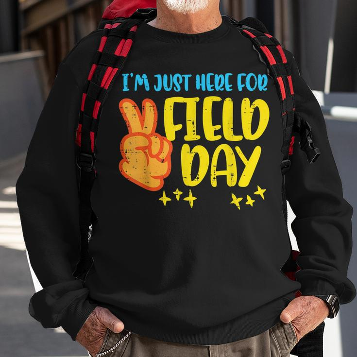 Im Just Here For Day Field Peace Sign Funny Boys Girls Kids Sweatshirt Gifts for Old Men