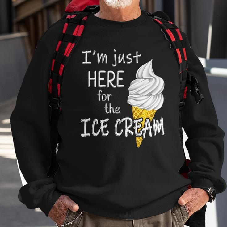 Im Just Here For The Ice Cream Summer Funny Cute Vanilla Sweatshirt Gifts for Old Men