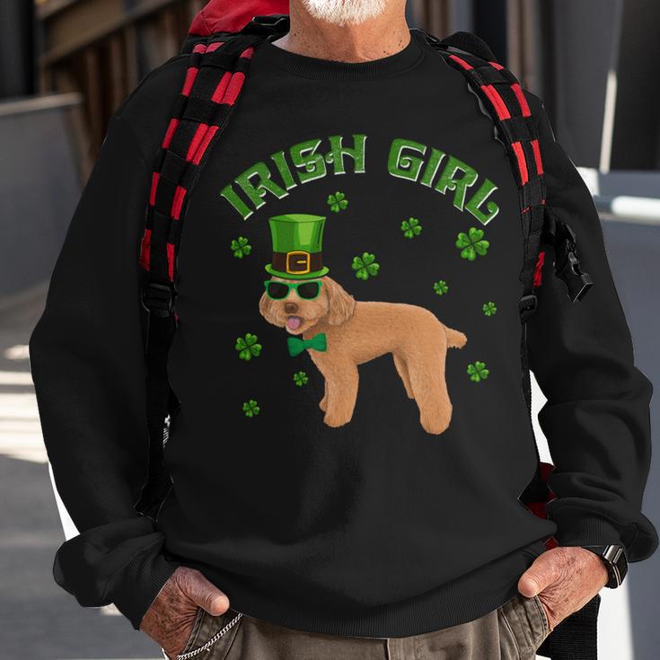 Irish Girl Leprechaun Poodle Dog St Patricks Day Kids Sweatshirt Gifts for Old Men