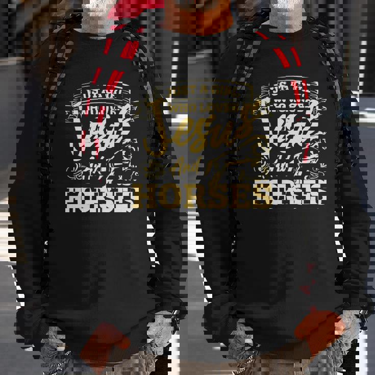 Jesus And Horses Horse Lover Girls Women Horseback Riding Sweatshirt Gifts for Old Men