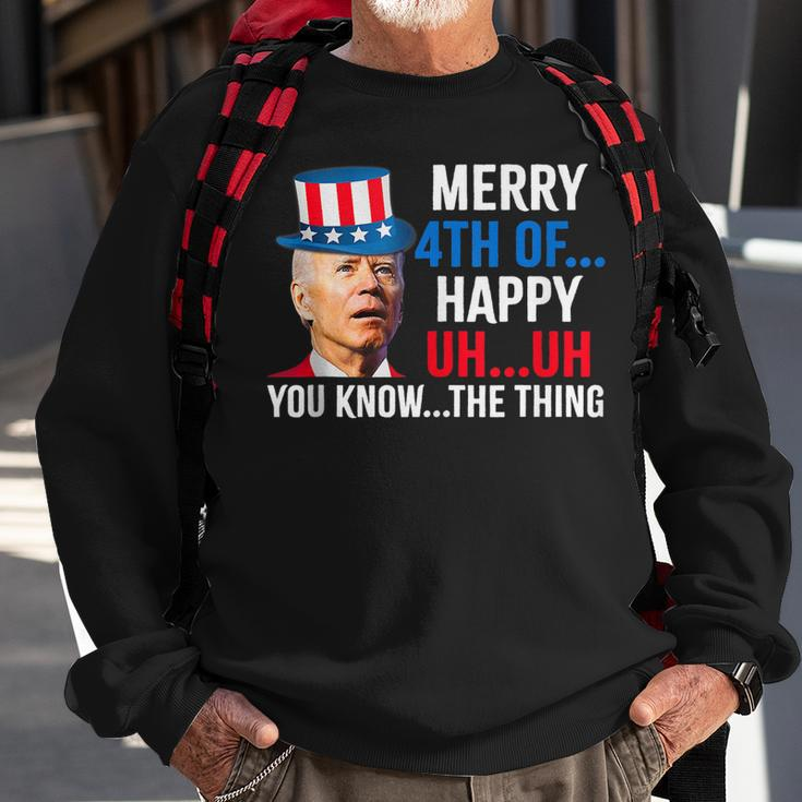 Joe Biden Confused Merry Happy Funny 4Th Of July Sweatshirt Gifts for Old Men