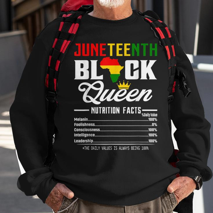 Junenth Womens Black Queen Nutritional Facts 4Th Of July Sweatshirt Gifts for Old Men