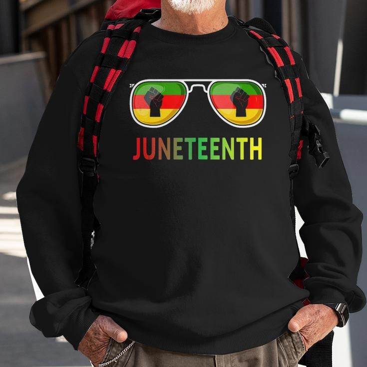 Juneteenth Sunglasses Black Pride Flag Fists Men Women Sweatshirt Gifts for Old Men