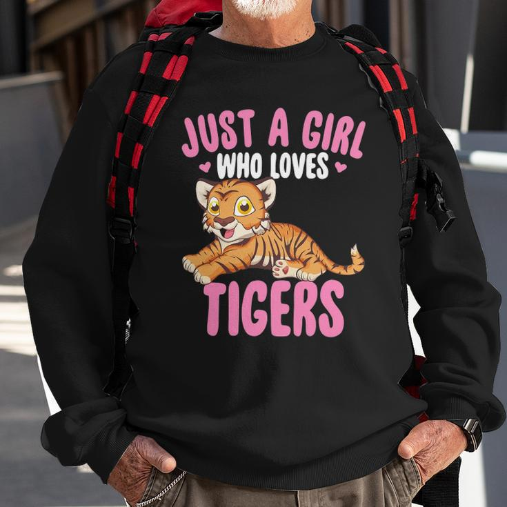 Just A Girl Who Loves Tigers Cute Kawaii Tiger Animal Sweatshirt Gifts for Old Men