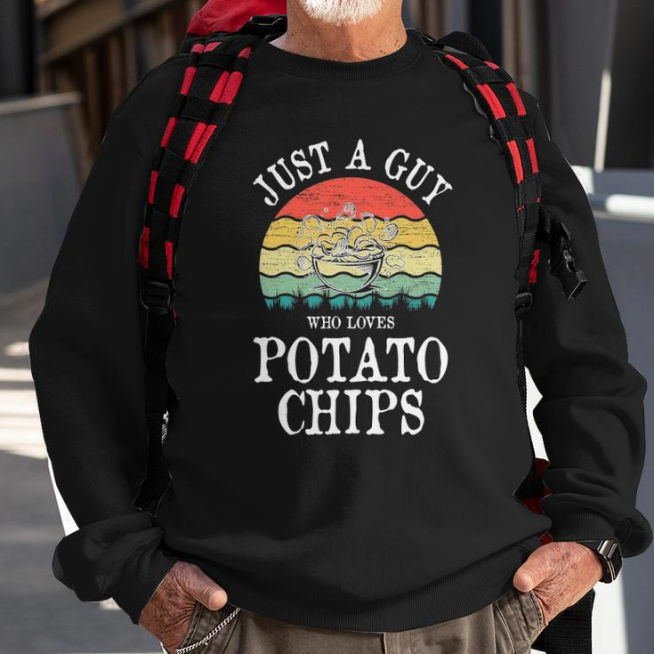 Just A Guy Who Loves Potato Chips Sweatshirt Gifts for Old Men