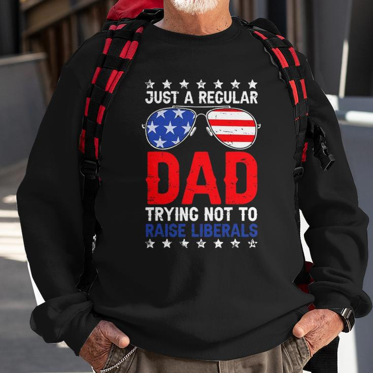Just A Regular Dad Trying Not To Raise Liberals Voted Trump Sweatshirt Gifts for Old Men