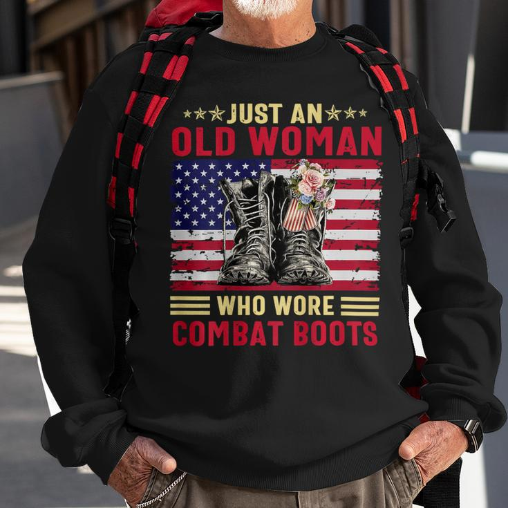 Just An Old Woman Who Wore Combat Boots T-Shirt Sweatshirt Gifts for Old Men