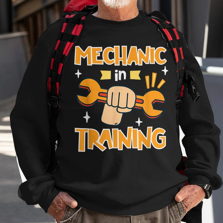 Kids Little Future Mechanic In Training Car Auto Proud Dad Sweatshirt Gifts for Old Men