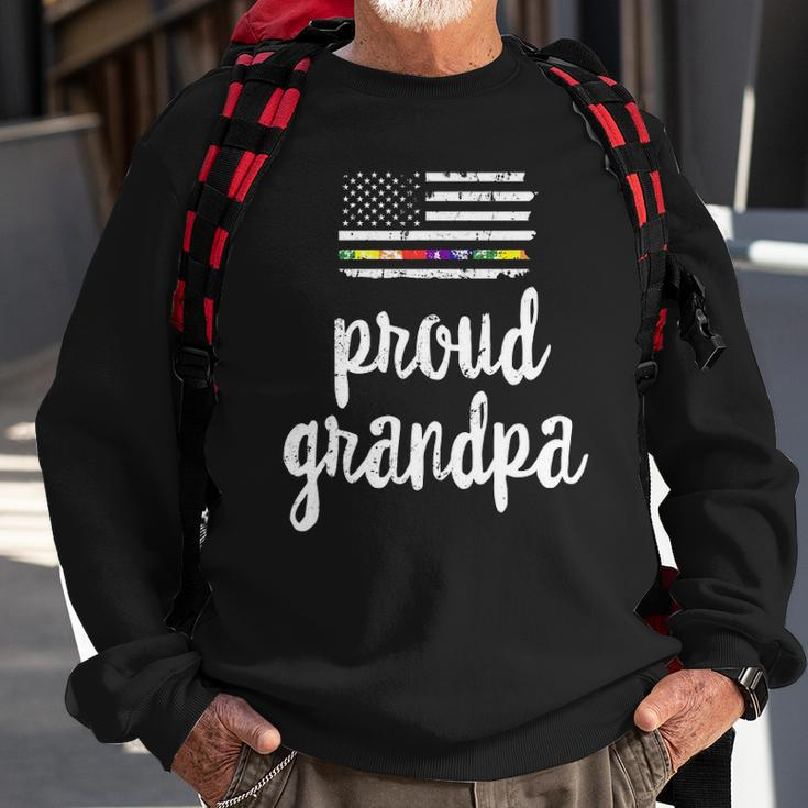 Lgbt Pride American Flag Proud Grandpa 4Th Of July Sweatshirt Gifts for Old Men