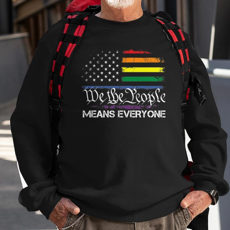 Lgbt Vintage 1776 American Flag We The People Means Everyone Sweatshirt Gifts for Old Men