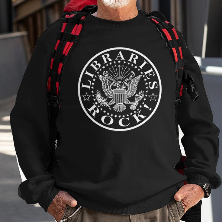 Libraries Rock Summer Reading Prize Librarians Sweatshirt Gifts for Old Men