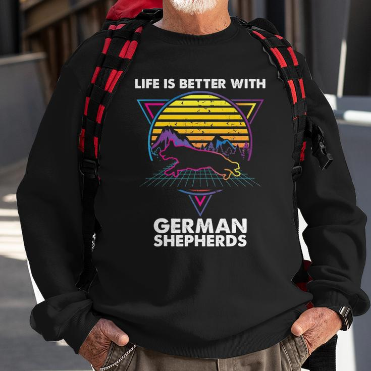 Life Is Better With German Shepherds Sweatshirt Gifts for Old Men
