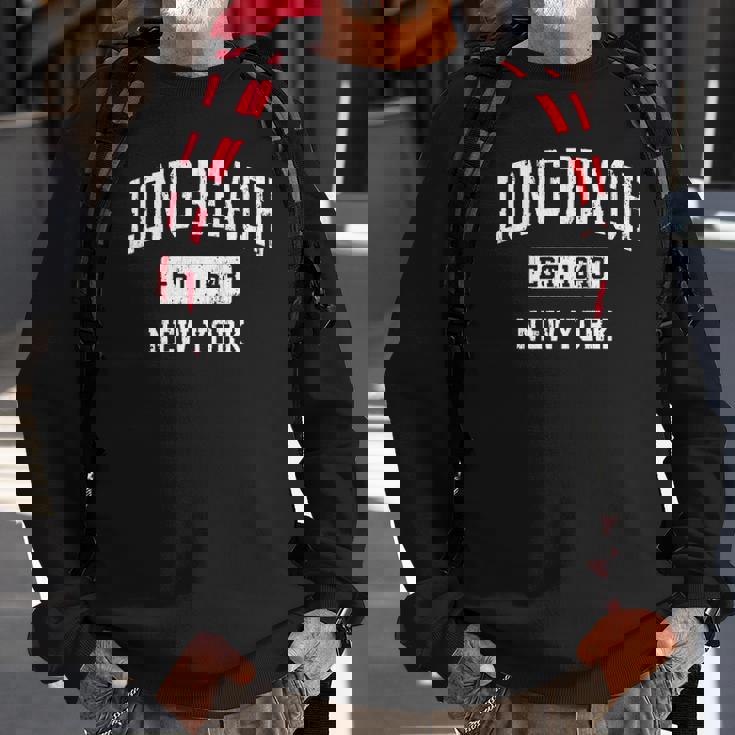 Long Beach New York Ny Vintage Established Sports Design Sweatshirt Gifts for Old Men