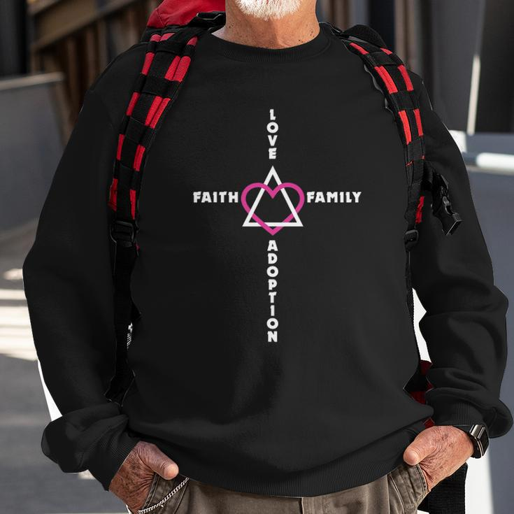 Love Faith Family Adoption Family Children Adoption Day Sweatshirt Gifts for Old Men