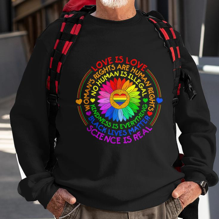 Love Is Love Science Is Real Kindness Is Everything LGBT Sweatshirt Gifts for Old Men