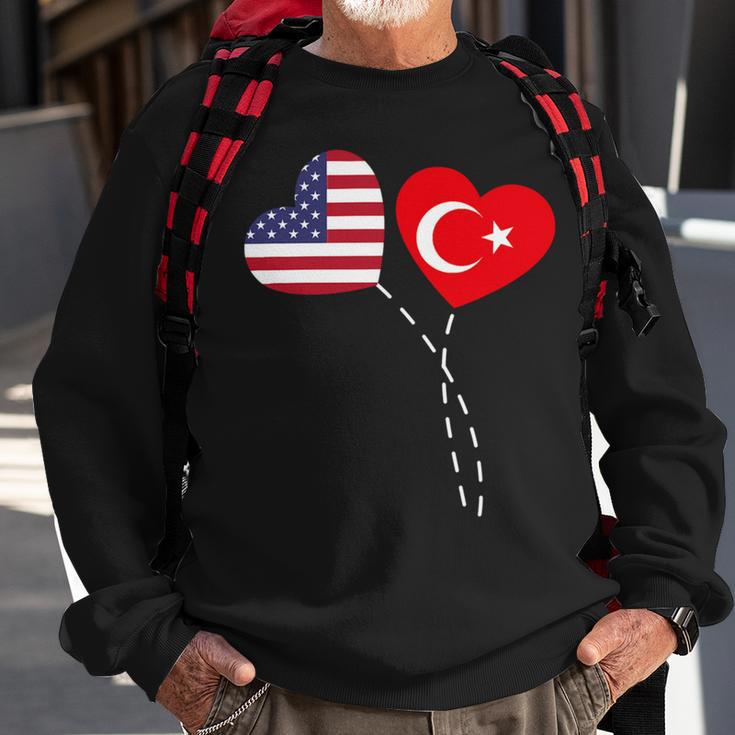 Loving Usa Turkey Flag Heart Turkish 13 Shirt Sweatshirt Gifts for Old Men