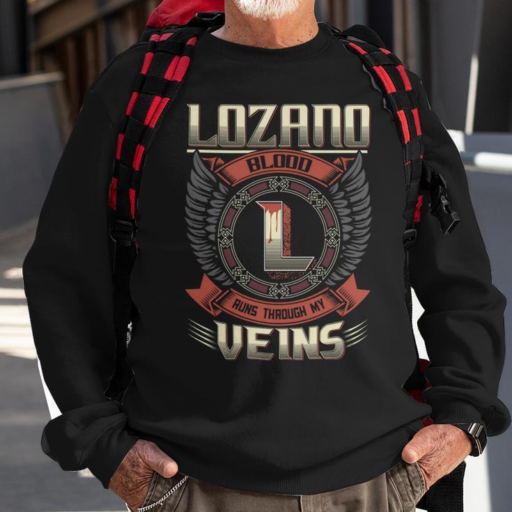 Lozano Blood Run Through My Veins Name Sweatshirt Gifts for Old Men